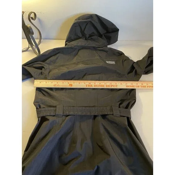 Outdoor Research Jacket Womens Small Black GrayEnvy Long Rain Coat Hooded